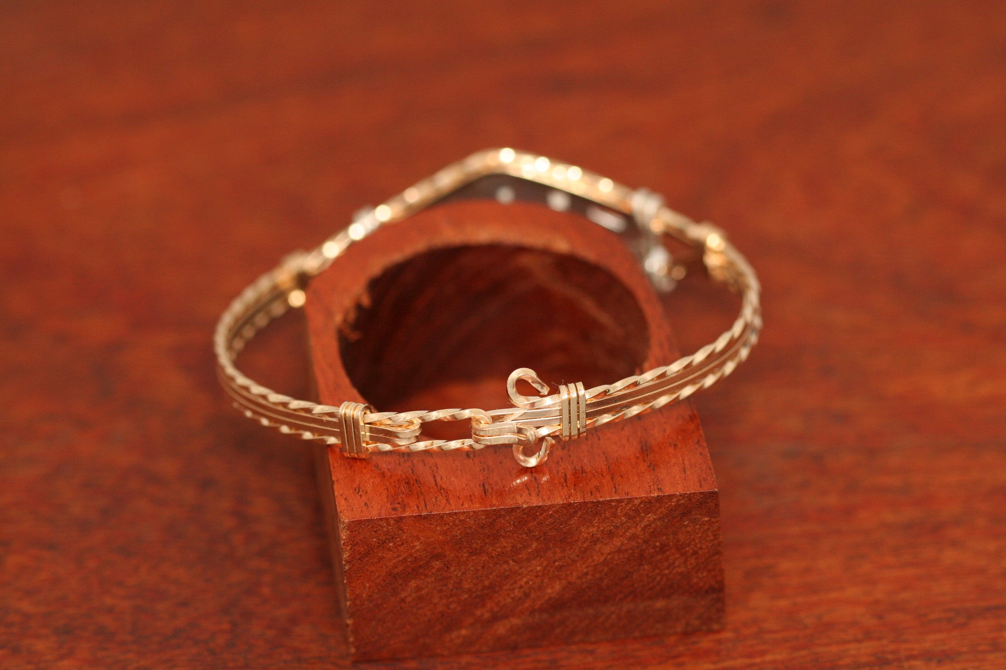 Gold-Filled Wire Bracelet with SS Double Name