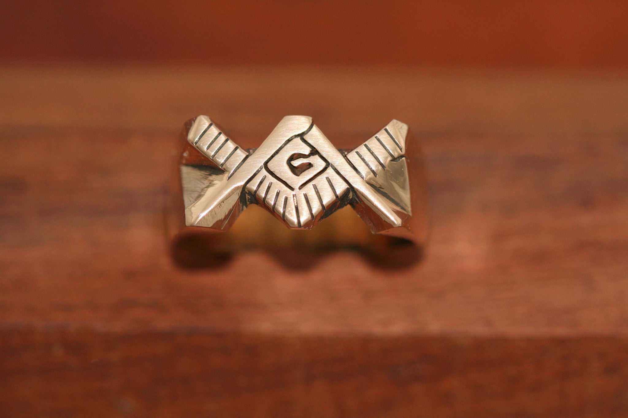 Handcarved Extra Heavy Brass Ring