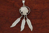 Buffalo or Indian Coin Pendant with Feathers