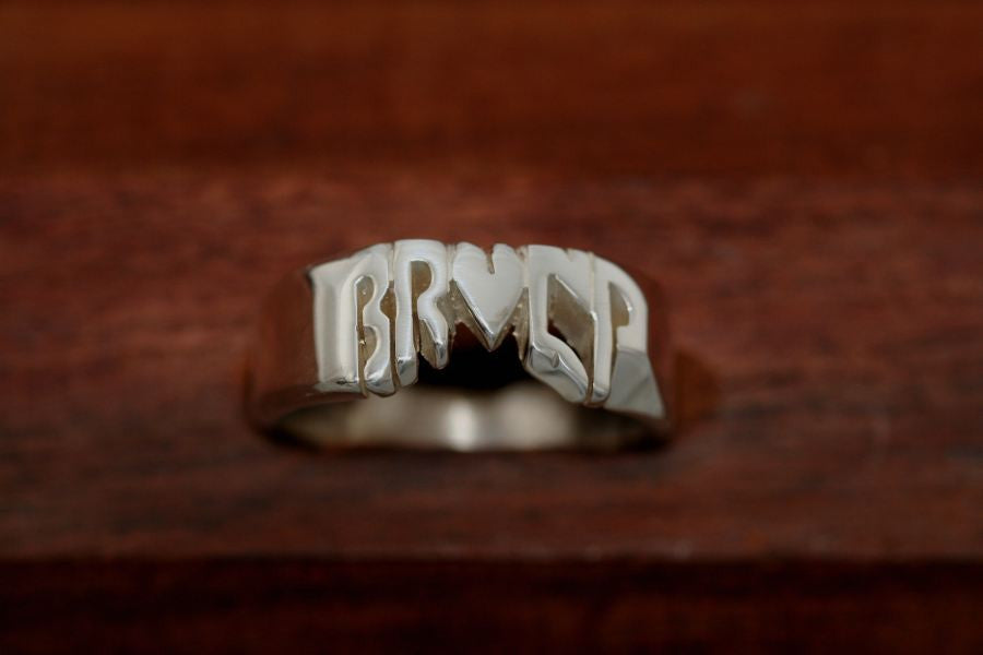 Handcarved Heavy Sterling Silver Ring
