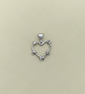 Barbed Wire Heart Pendant in Sterling - Mini