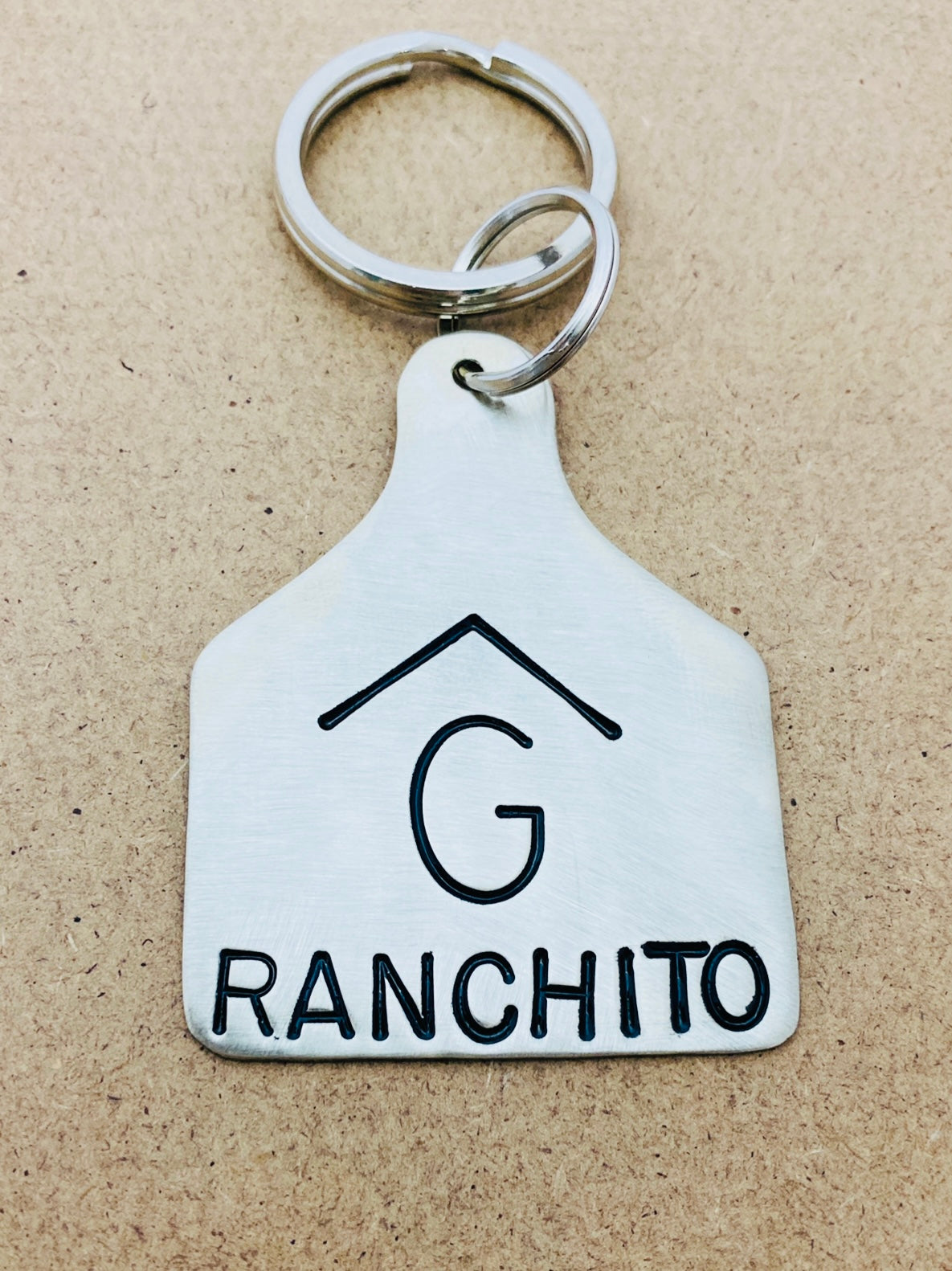 Ear Tag Pendant - Hand stamped