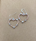 Barbed Wire Heart Earrings in Copper - Mini
