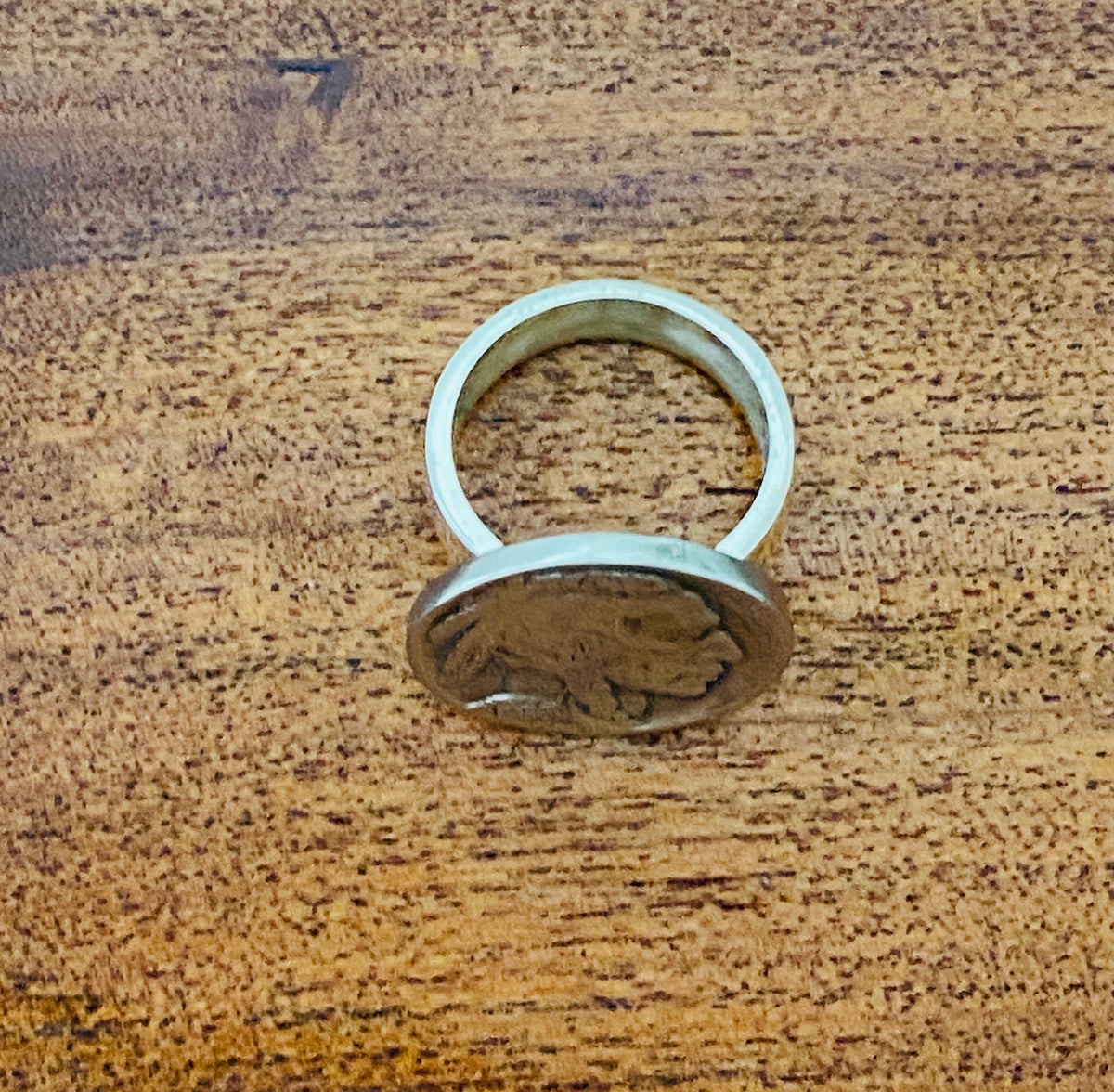 Buffalo or Indian Coin on a Sterling Silver Band Ring