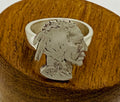 Buffalo & Indian Silhouette On Wedding Band Ring
