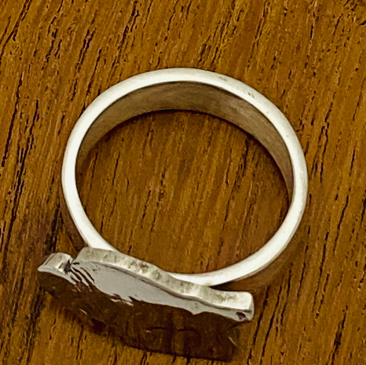 Buffalo & Indian Silhouette On Wedding Band Ring