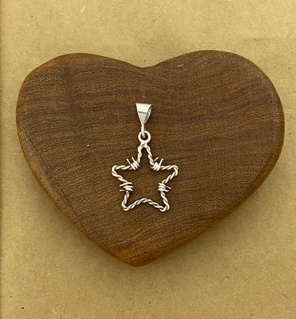 Barbed Wire Star Pendant in Sterling Silver
