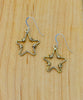 Barbed Wire Star Earrings in Brass -small