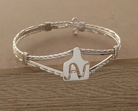 Cattle Brand Ear tag & Wire Bracelet in Sterling Silver