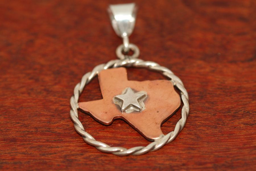 Large Copper Map with Sterling Rope & Star