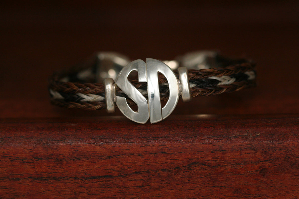 Large Monogram Charm on a Casual Upscale Bracelet