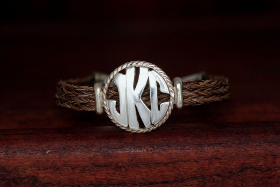 Large Monogram Charm with Rope Trim on a Casual Upscale Bracelet