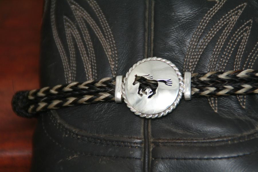 Large Running Horse Disc with Rope Trim -Charm on a Boot Bracelet