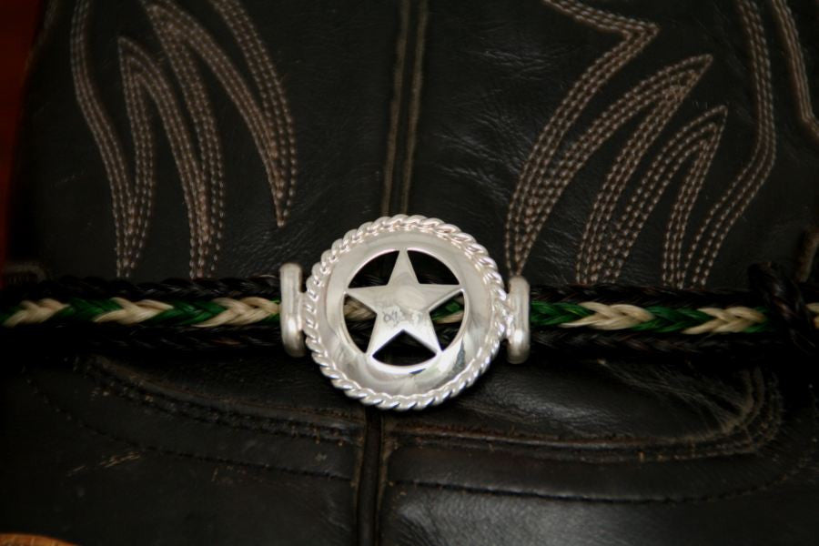 Large Star with Rope Trim on a  Horsehair Boot Anklet