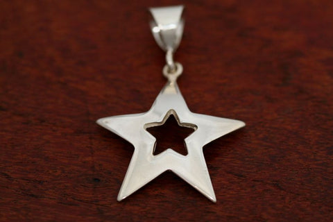 Large Star in Star Pendant in Sterling