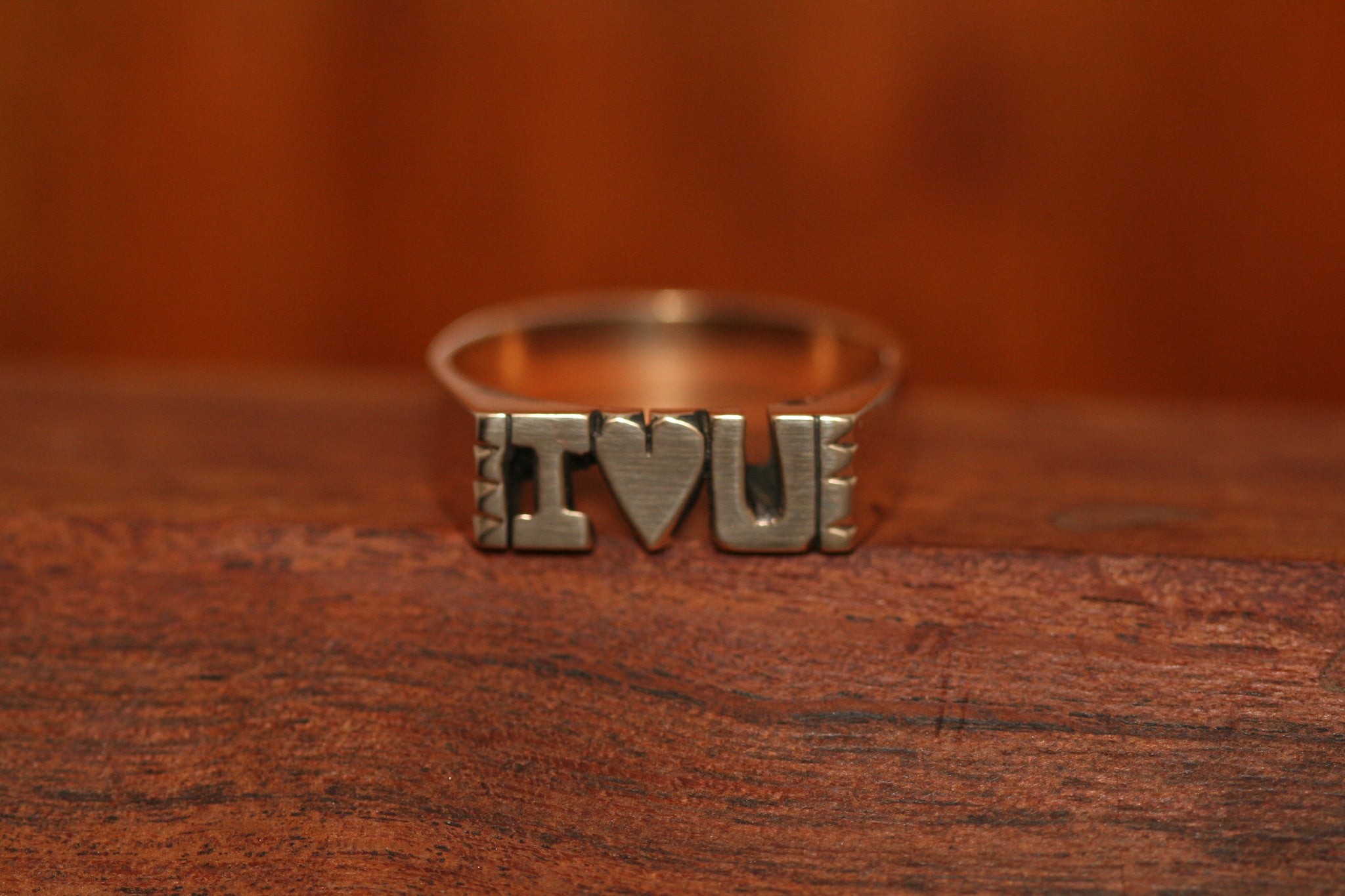 Handcarved Medium Brass Ring