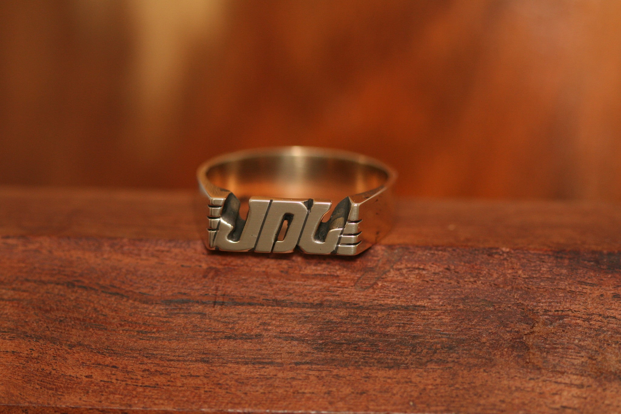 Handcarved Medium Brass Ring