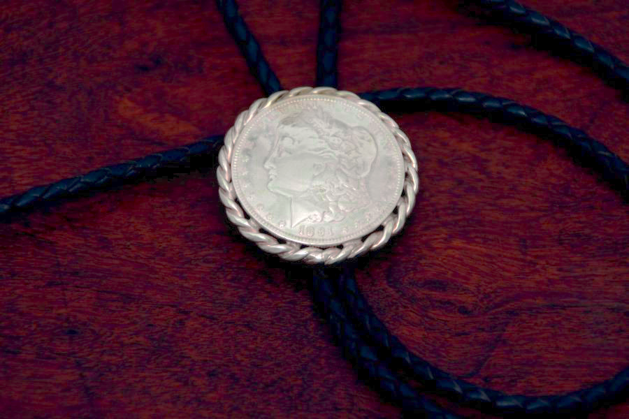 Morgan Silver Dollar with Rope on a Badge/Lapel Pin