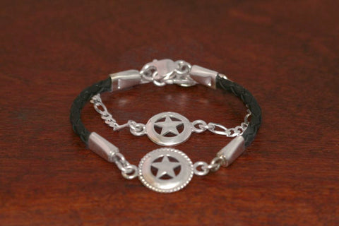 Medium Star on a Leather Bracelet