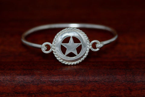 Medium Star with Rope Trim Bangle Bracelet