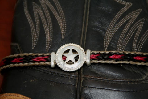 Medium Star with Rope Trim on a  Horsehair Boot Anklet