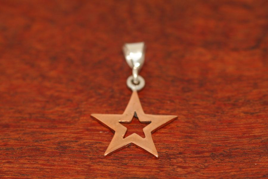 Medium Star in Star Pendant in Copper