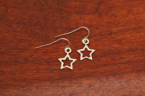 Mini Shooting Star in Star Earrings in Sterling