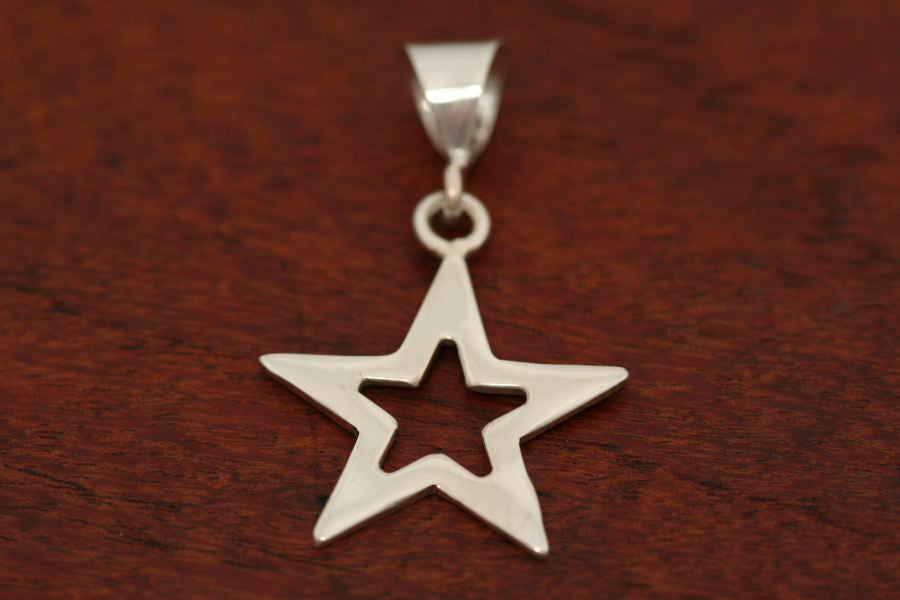 Medium Star in Star Pendant in Sterling