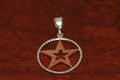 Medium Star in Star Pendant  in Copper with Rope Trim in Sterling