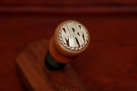Monogram Wine Stopper - Large size with Rope Trim