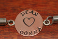Stamped Bracelet on Leather ID Bracelet