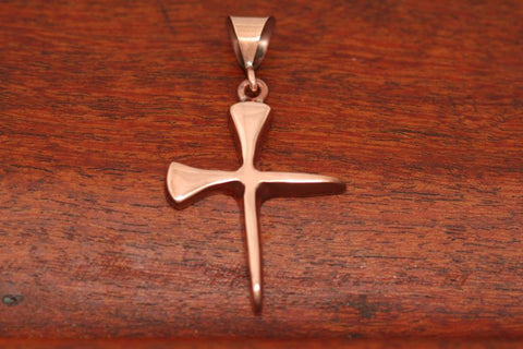 Spike Cross Pendant in Copper - Medium