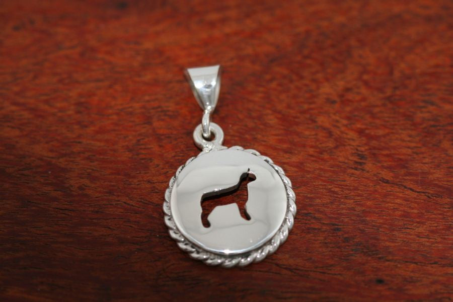 Small Goat Disc with Rope Trim -Pendant