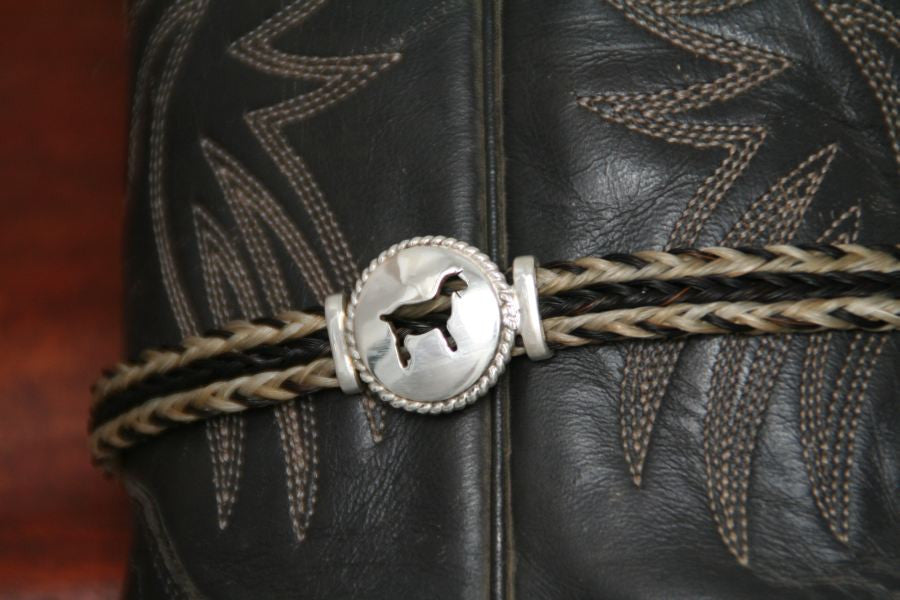 Small Goat Disc with Rope Trim -Charm on a Boot Bracelet