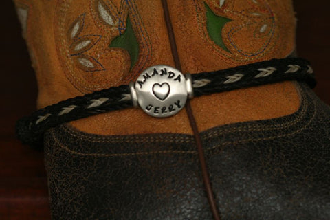 Stamped Disc on a Horsehair Anklet