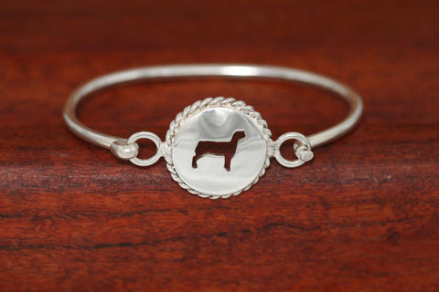 Small Lamb Disc with Rope Trim -Charm on a Bangle Bracelet