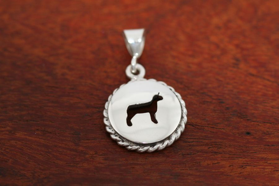 Small Lamb Disc with Rope Trim -Pendant