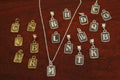 Small Rectangle Initial Charms-Brass