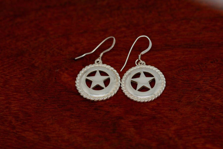 Small Star Earrings with Rope Trim
