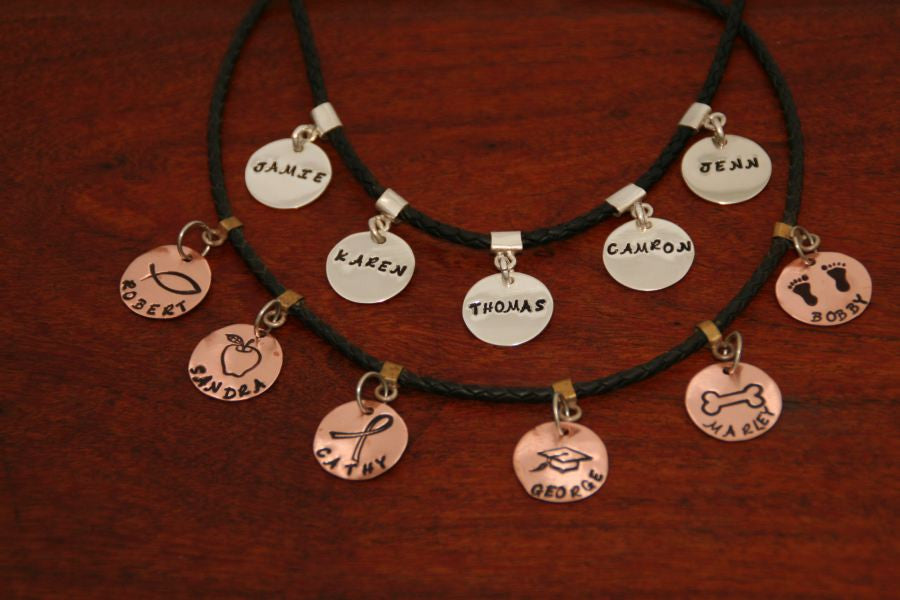 Sterling Stamped Pendant-Small Disc