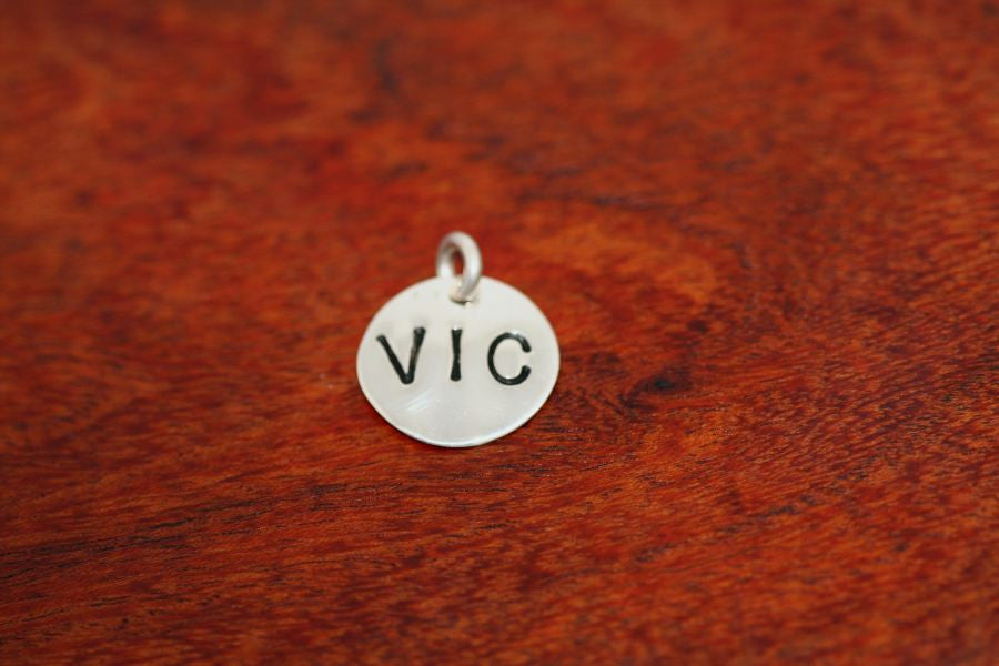 Sterling Stamped Pendant-Medium Disc