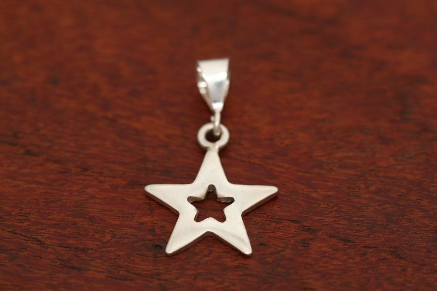 Small Star in Star Pendant in Sterling