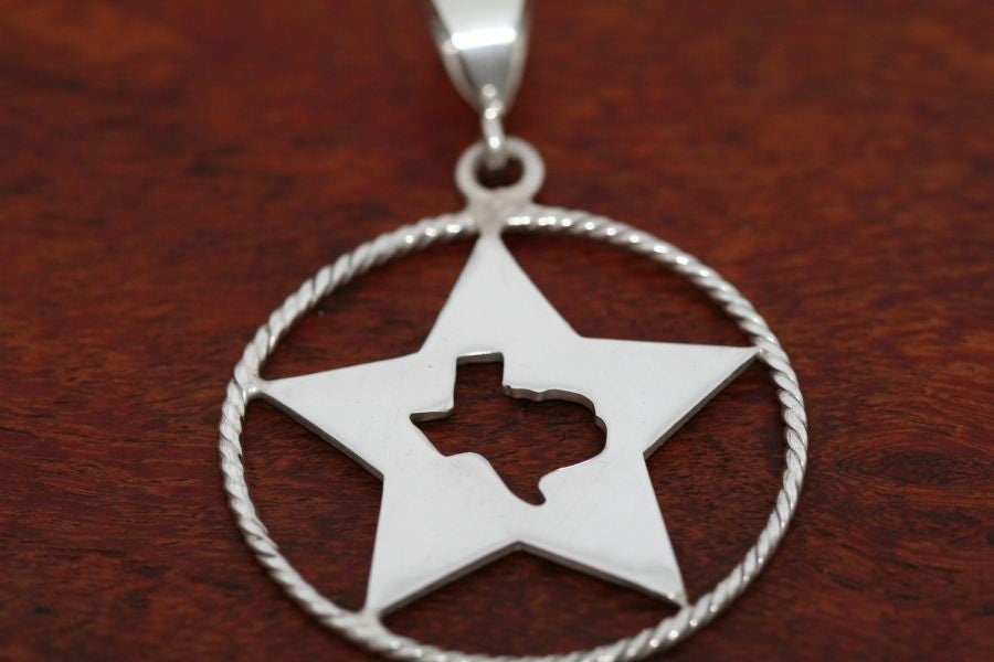Sterling LG Shooting Star with a Texas Map & Rope Trim
