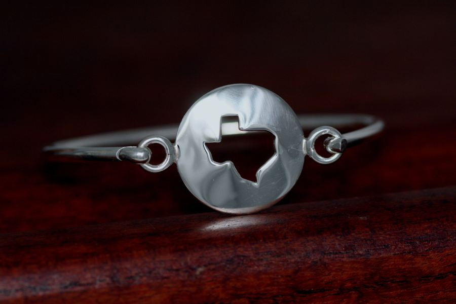 Texas Map on a Bangle Bracelet