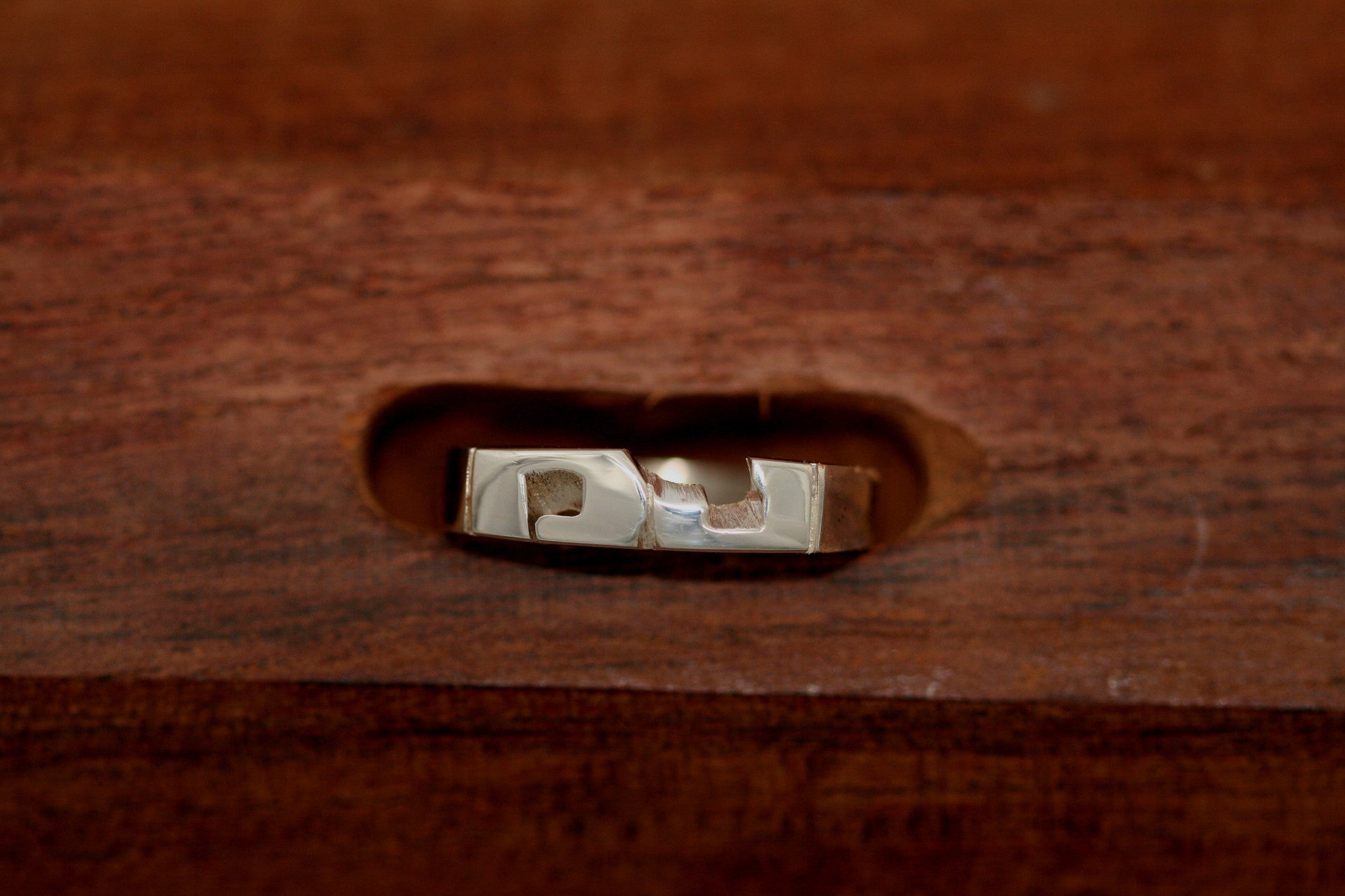 Handcarved Thin Sterling Silver Ring