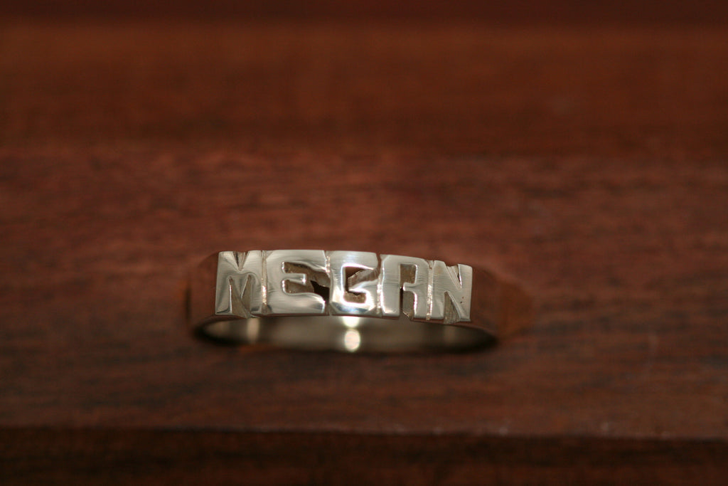 Handcarved Thin Sterling Silver Ring