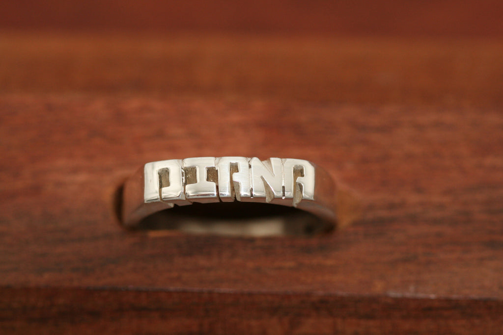 Handcarved Thin Sterling Silver Ring