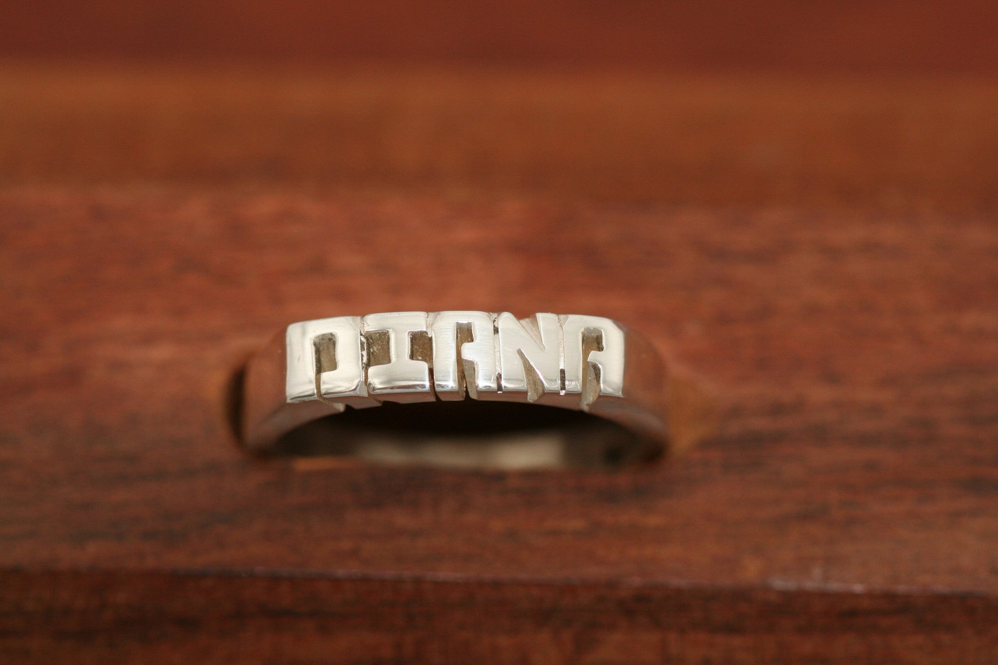 Handcarved Thin Sterling Silver Ring