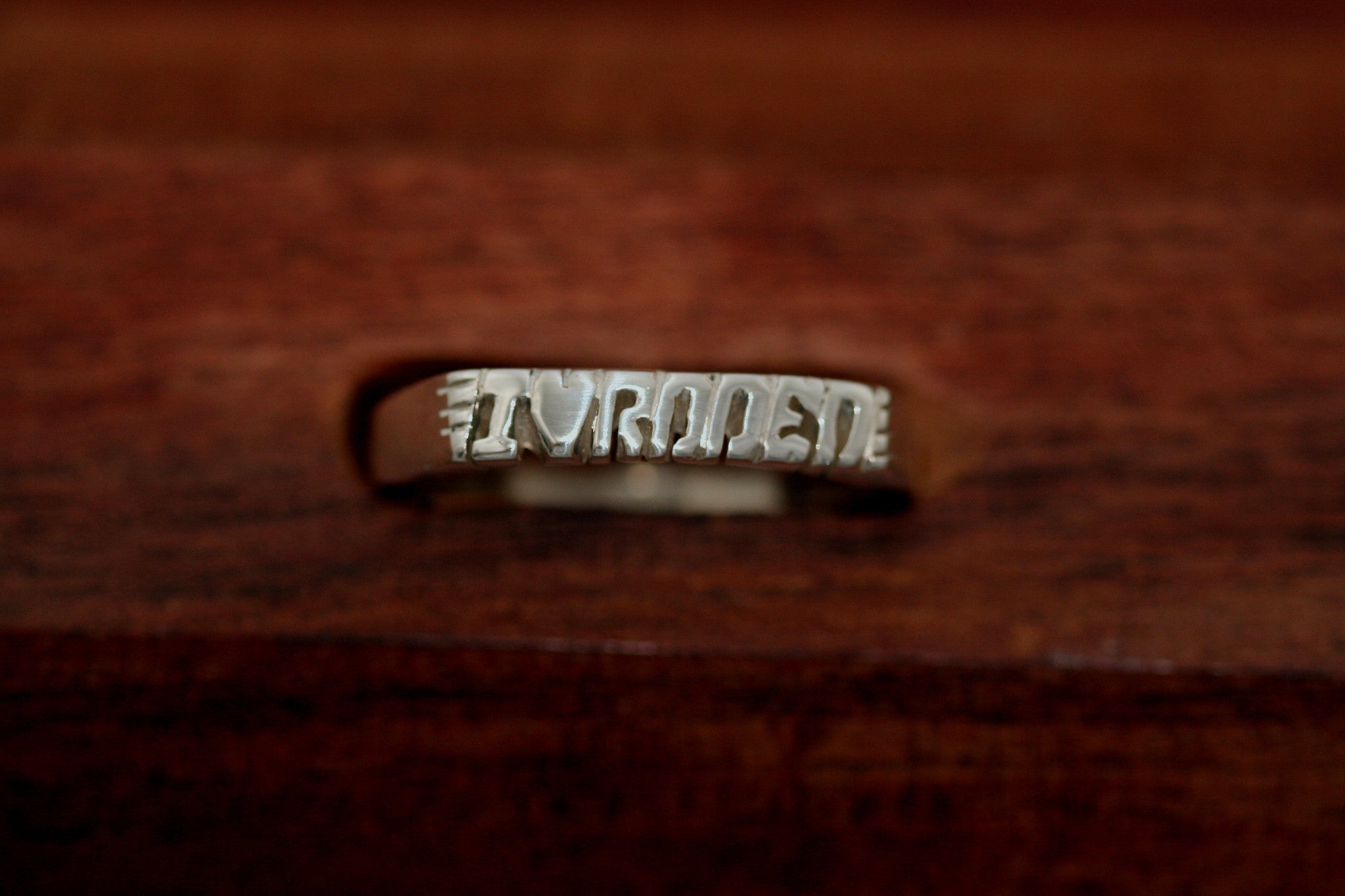 Handcarved Thin Sterling Silver Ring