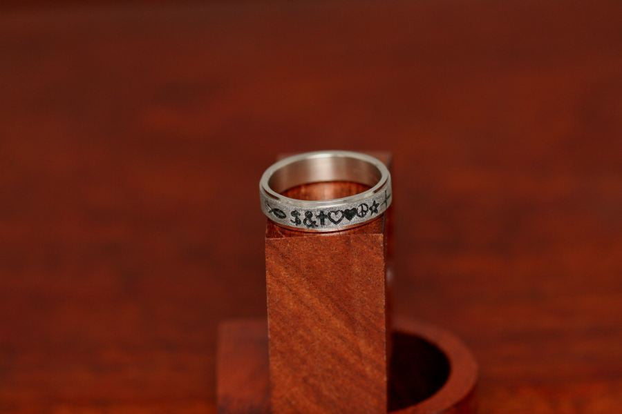 Wedding Band Stamped with Design Possibilities